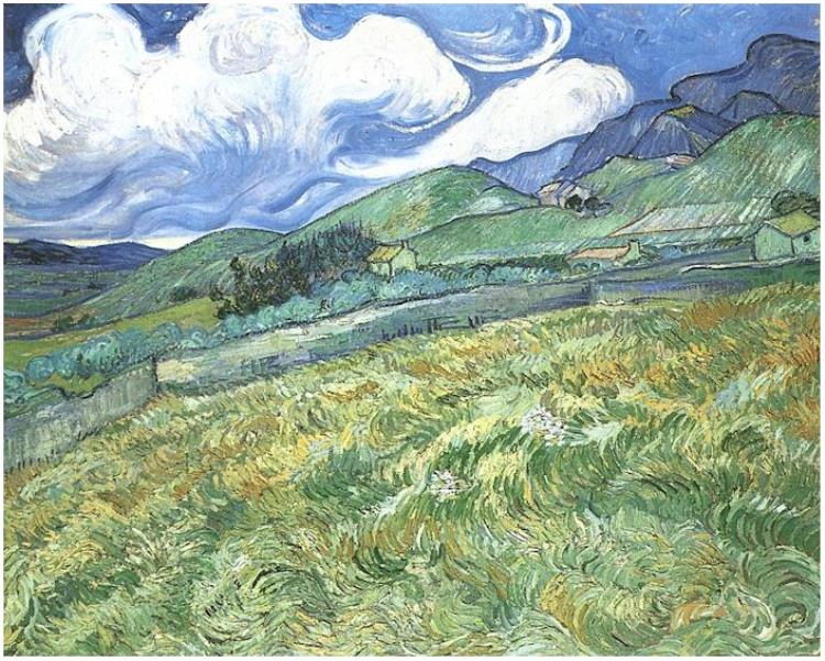 Mountainous-Landscape-Behind-Saint-Paul-Hospital - Van Gogh
